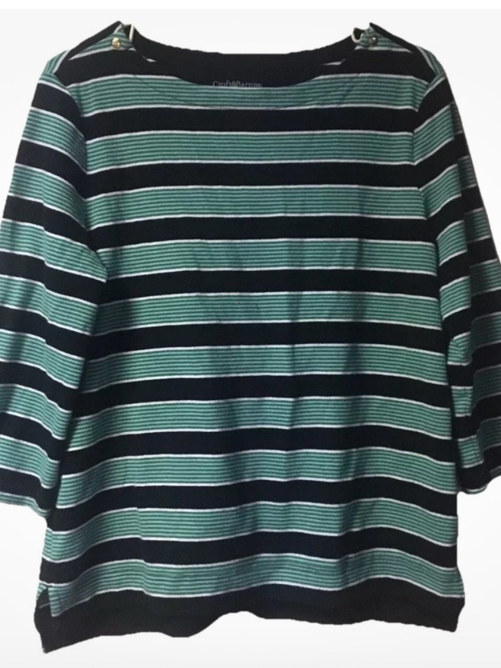 Vintage ~ Croft & Barrow ~ Women’s ~ Top ~  Large ~  Blouse ~ Striped
